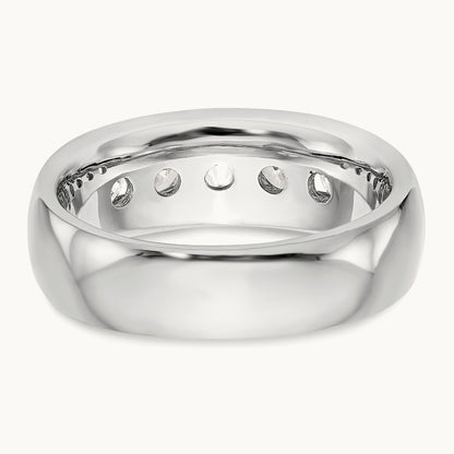 5-Stone Diamond Channel Band, 14K White Gold