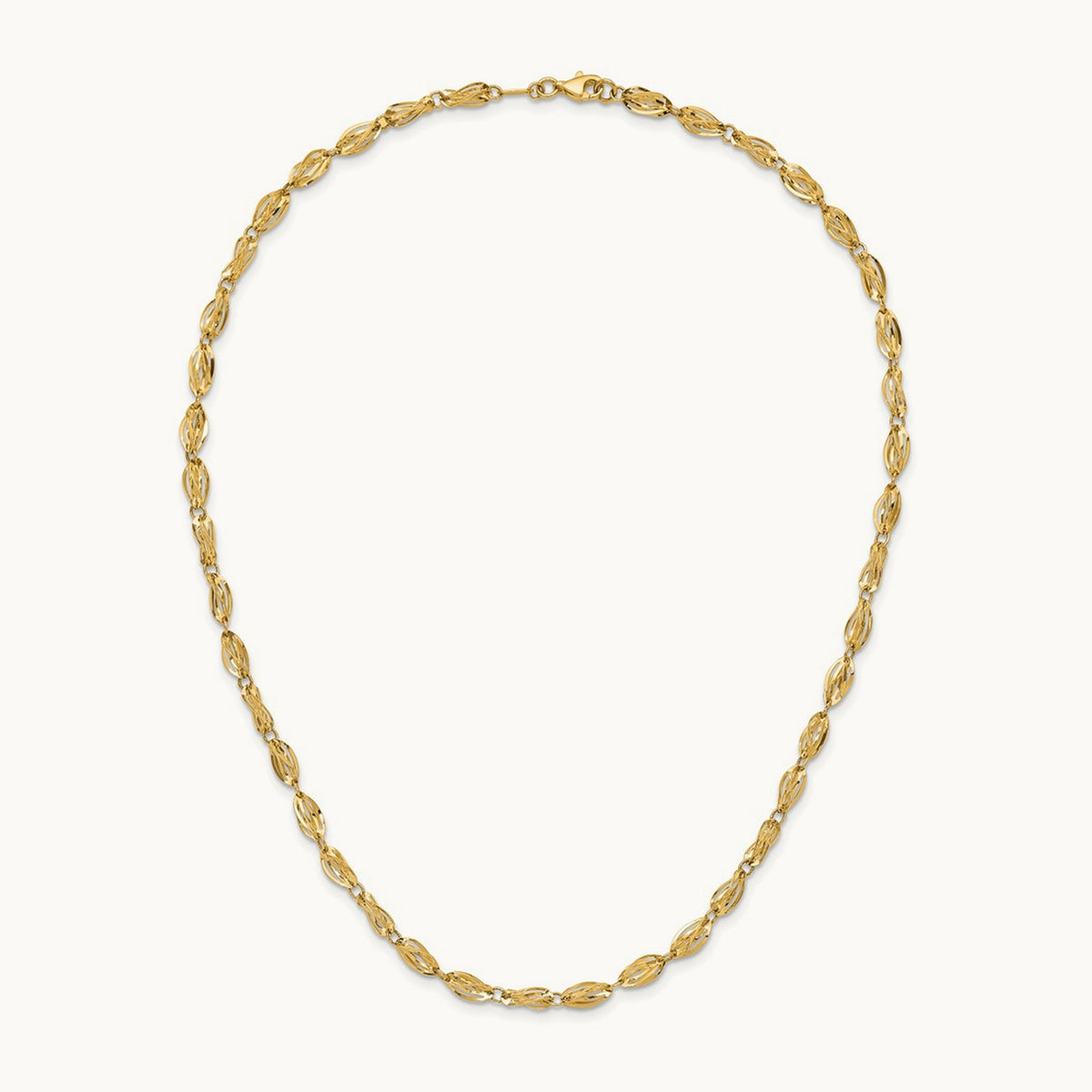 Fancy Link Necklace, 14K