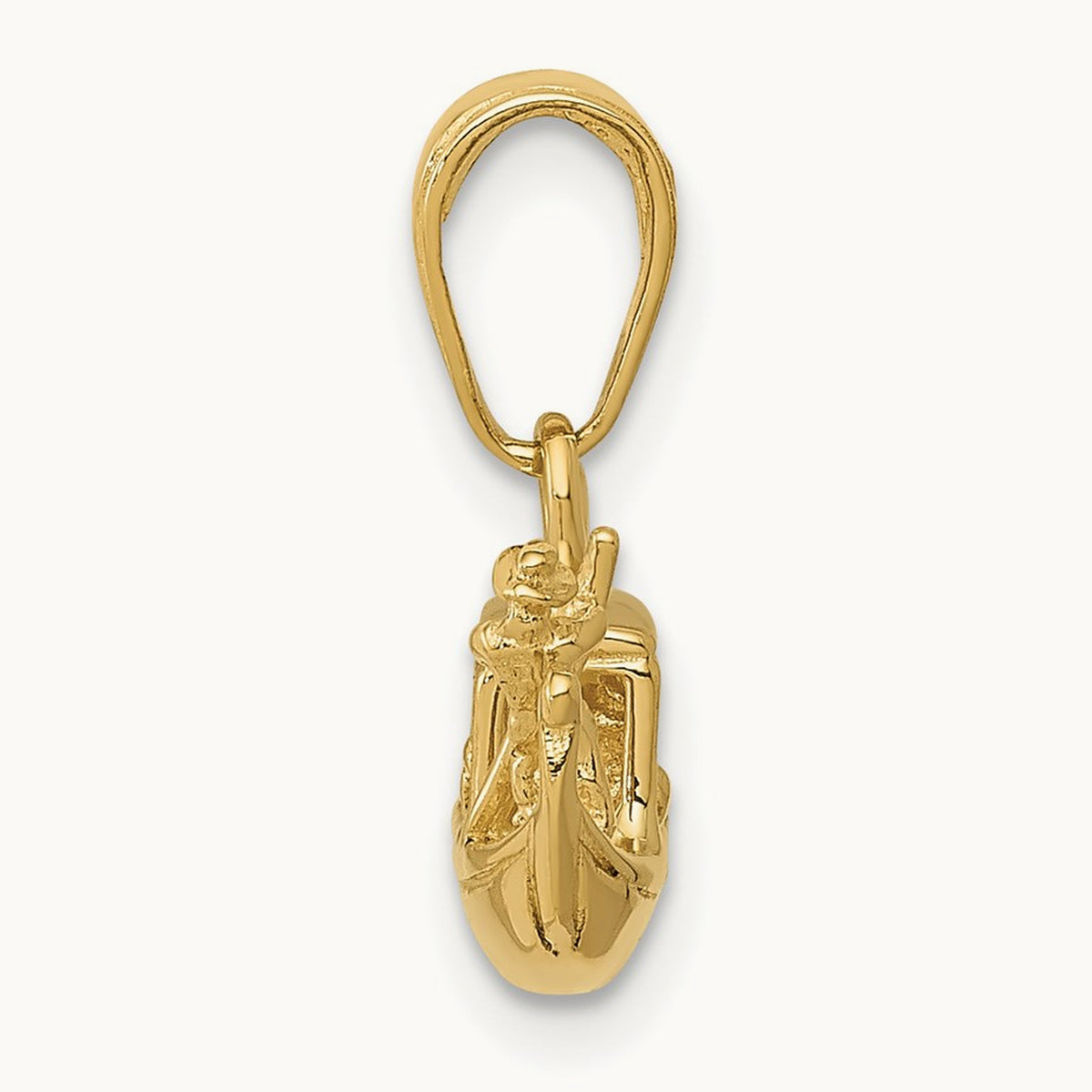 Solid Polished 3-D Gondola Pendant, 14K