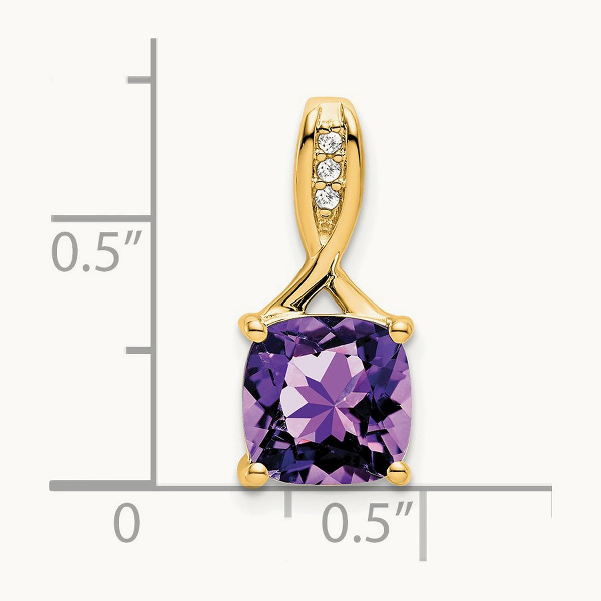 Cushion Amethyst and Diamond Pendant — photo set