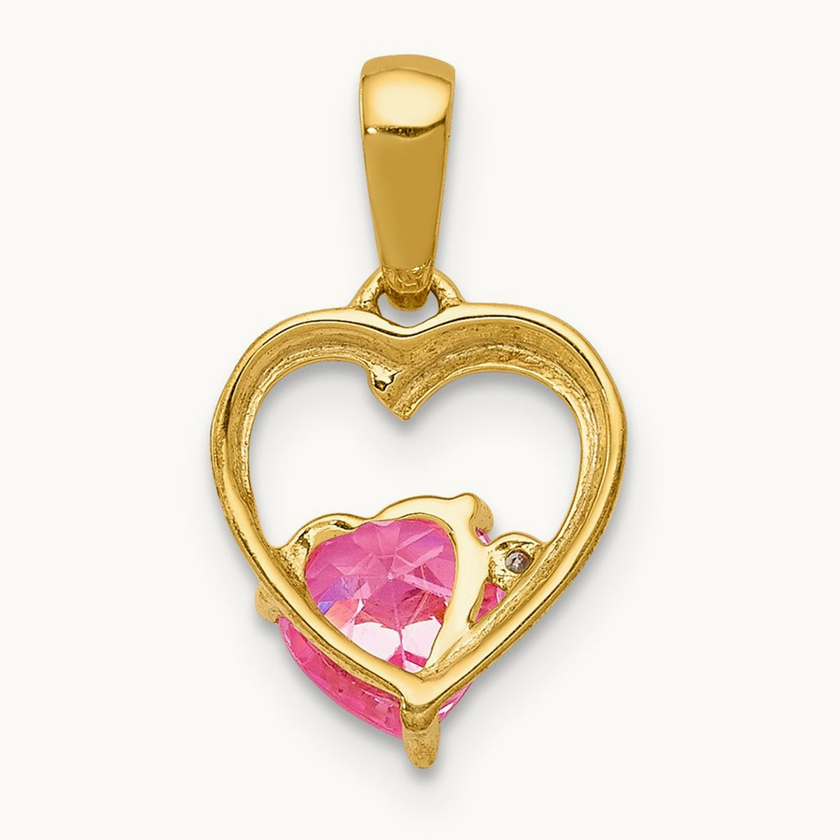 Created Sapphire and Diamond Heart Pendant — photo set
