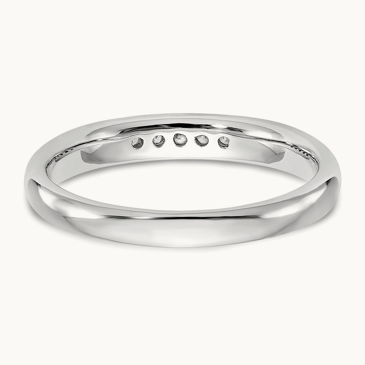 5-Stone Diamond Channel Band, 14K White Gold