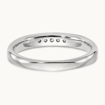 5-Stone Diamond Channel Band, 14K White Gold