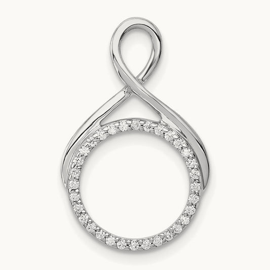 Circle Dangle Chain Slide, 0.10 ct tw Lab-Grown Diamond — 14K White Gold