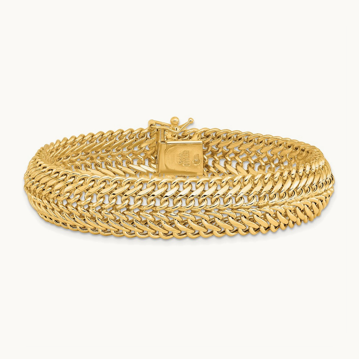 Polished 7.5in Fancy Link Bracelet, 14K