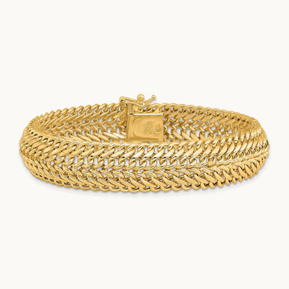 Polished 7.5in Fancy Link Bracelet, 14K
