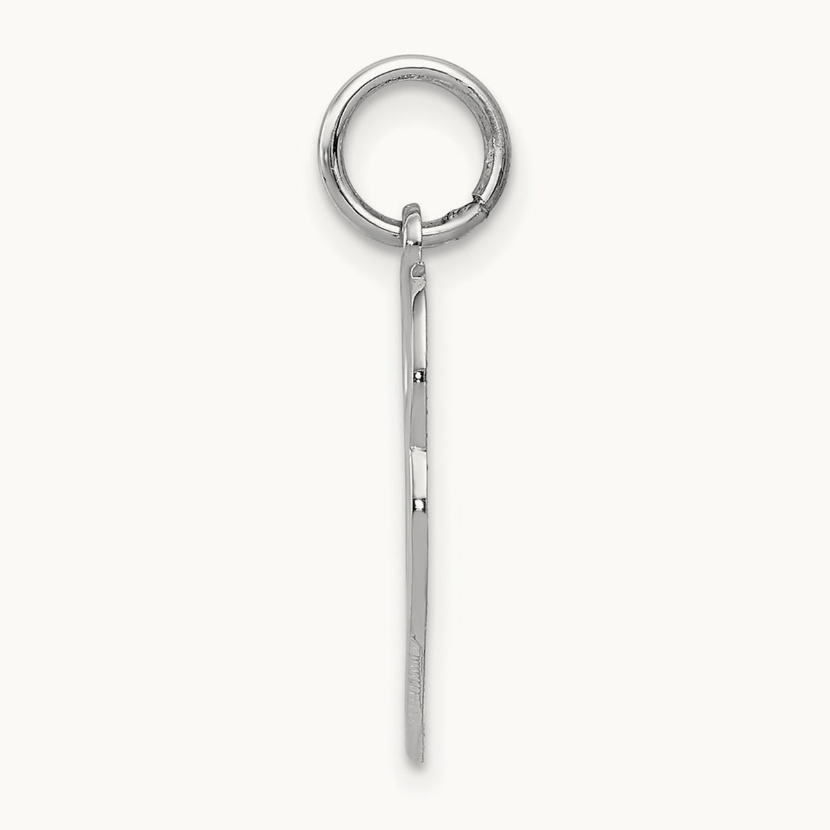 Double Heart Charm, 14K White Gold