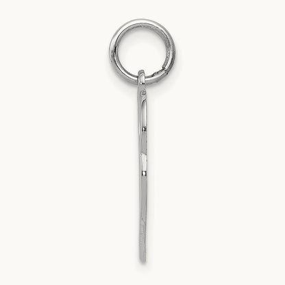 Double Heart Charm, 14K White Gold