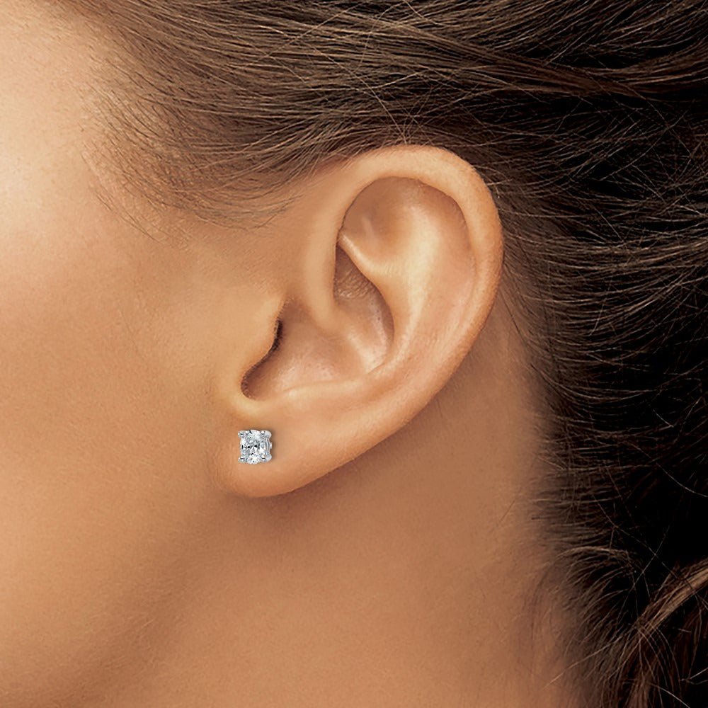 Oval Four-Prong Stud Earrings, 0.50-6.00 ct tw Lab-Grown Diamond — 1/2 ct, 14K White Gold
