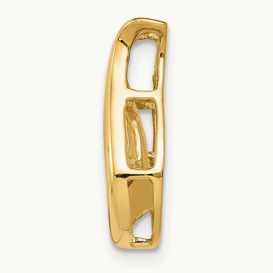 A Diamond Teardrop Shape Chain Slide — 14K Yellow Gold