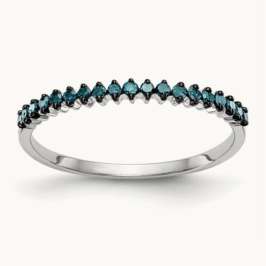 Blue Diamond Band, 14K White Gold