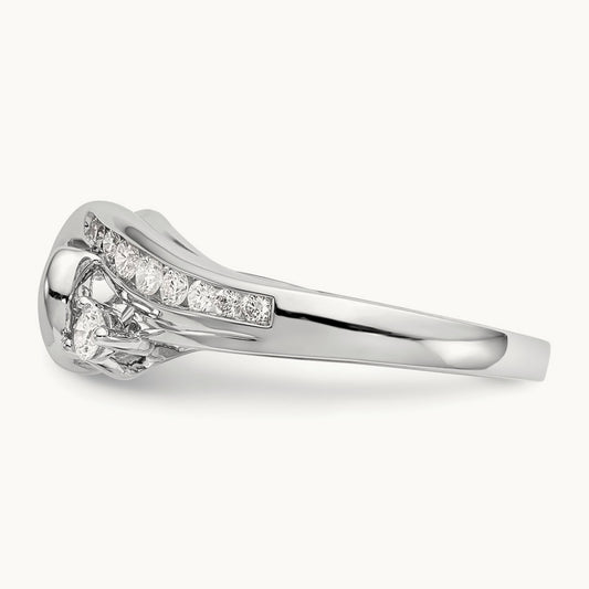 Bezel Semi-Mount Bypass Engagement Ring, 0.50 ct tw