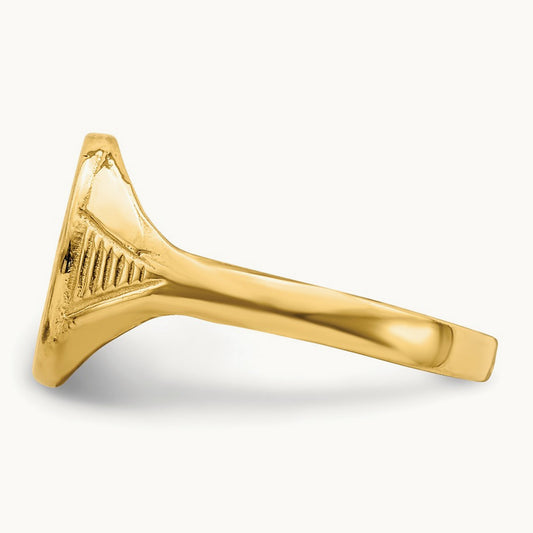 Oval Flower Baby Ring, 14K