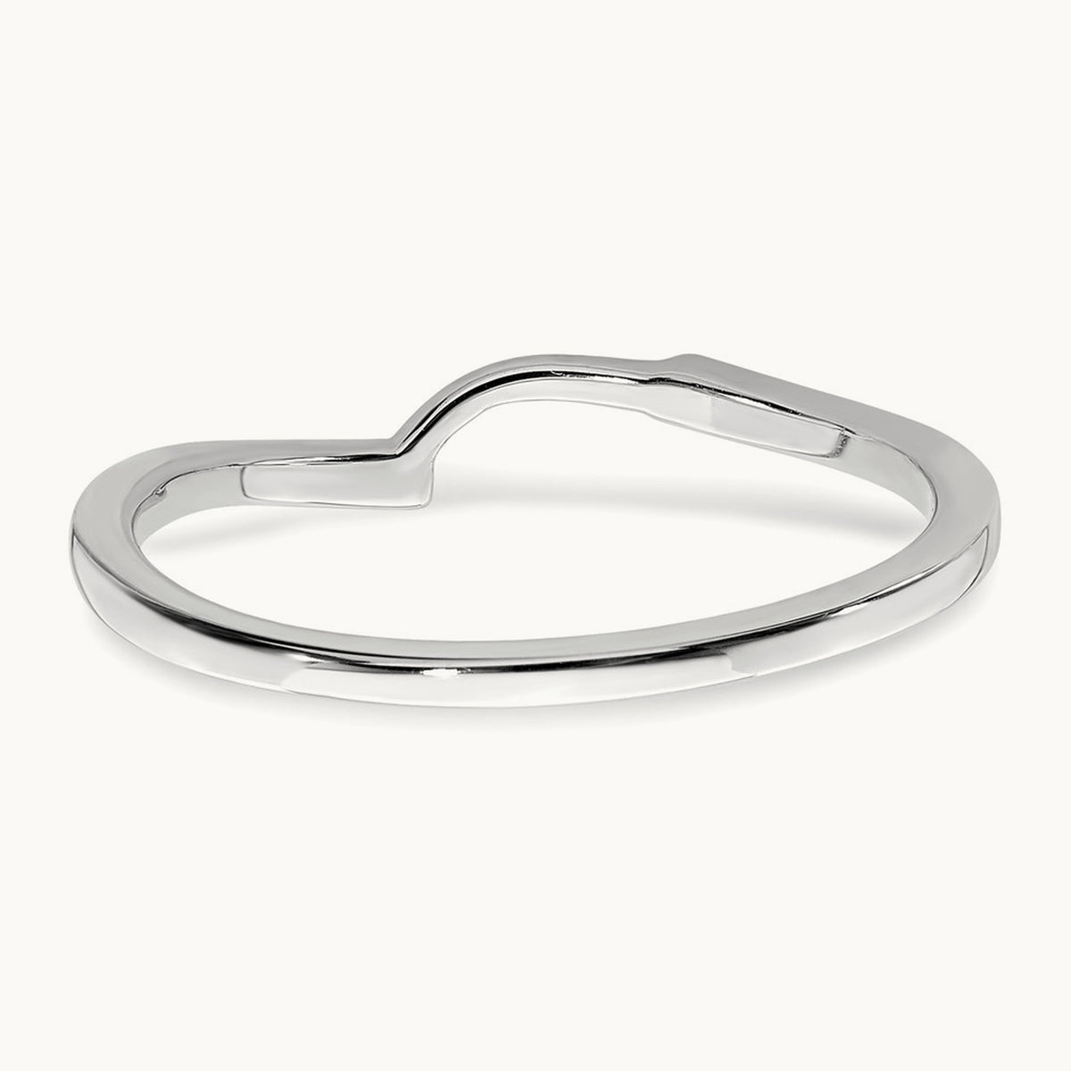 Contoured Band, 14K White Gold