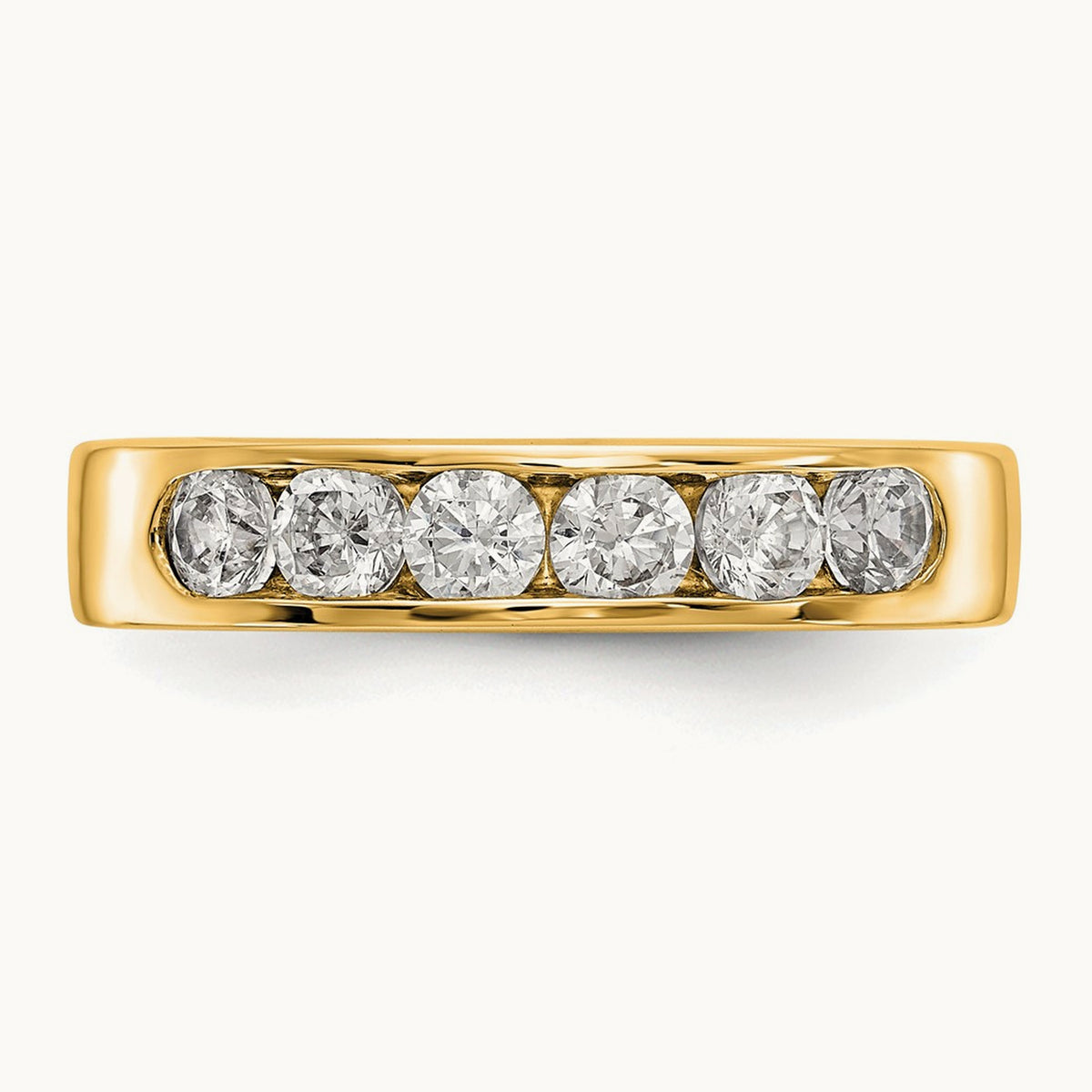 Setting: 6- Stone Closed Channel Band Mounting, 3.1mm — 14K Yellow Gold