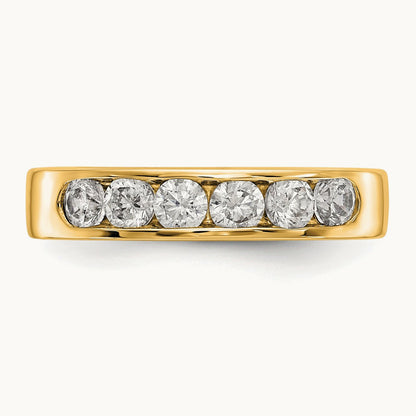 Setting: 6- Stone Closed Channel Band Mounting, 3.1mm — 14K Yellow Gold