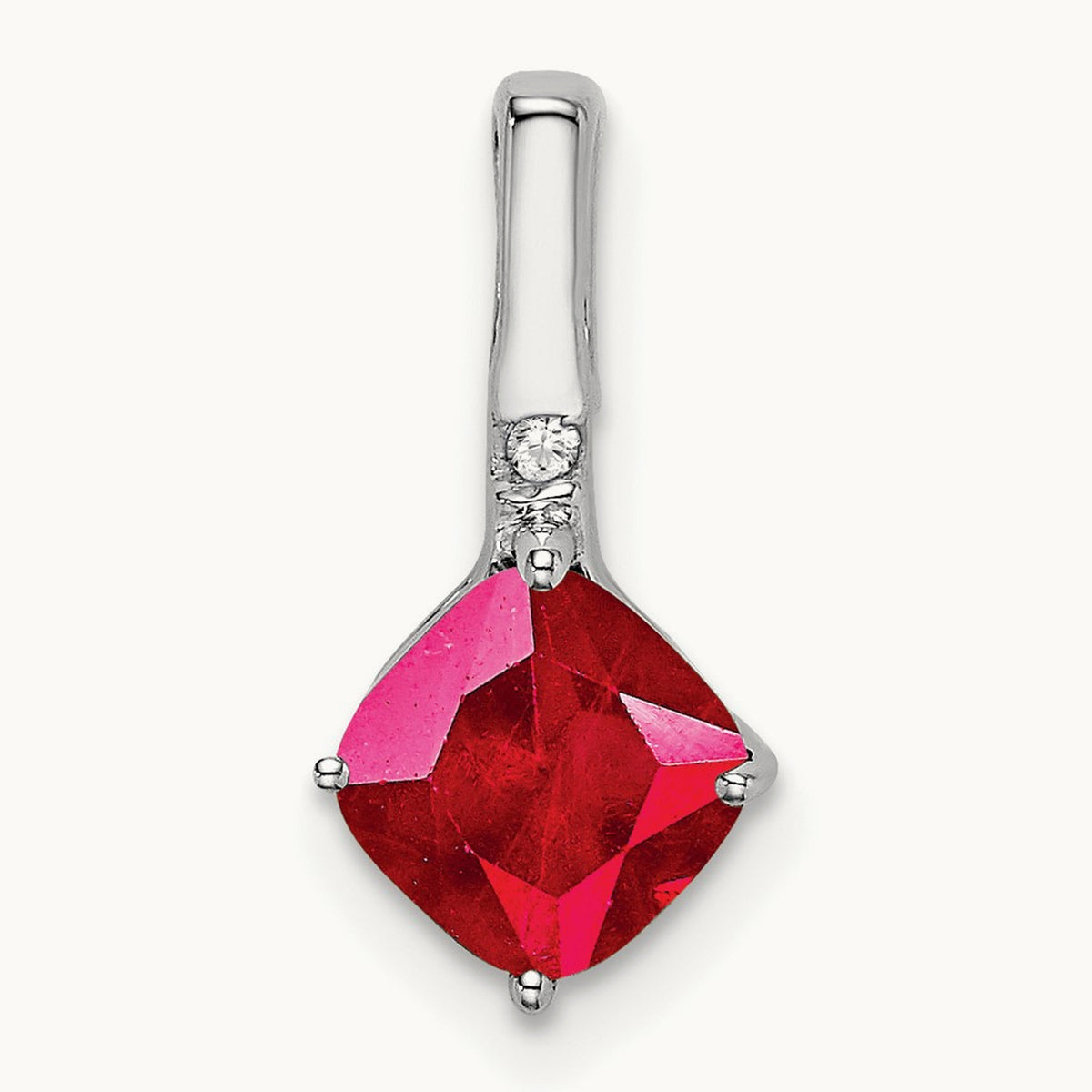 Cushion Ruby and Diamond Pendant — photo set