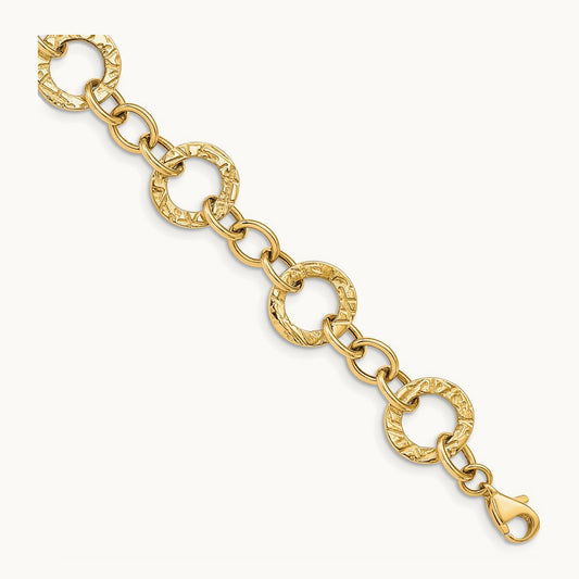 Polished and Textured Fancy Link Bracelet — photo set