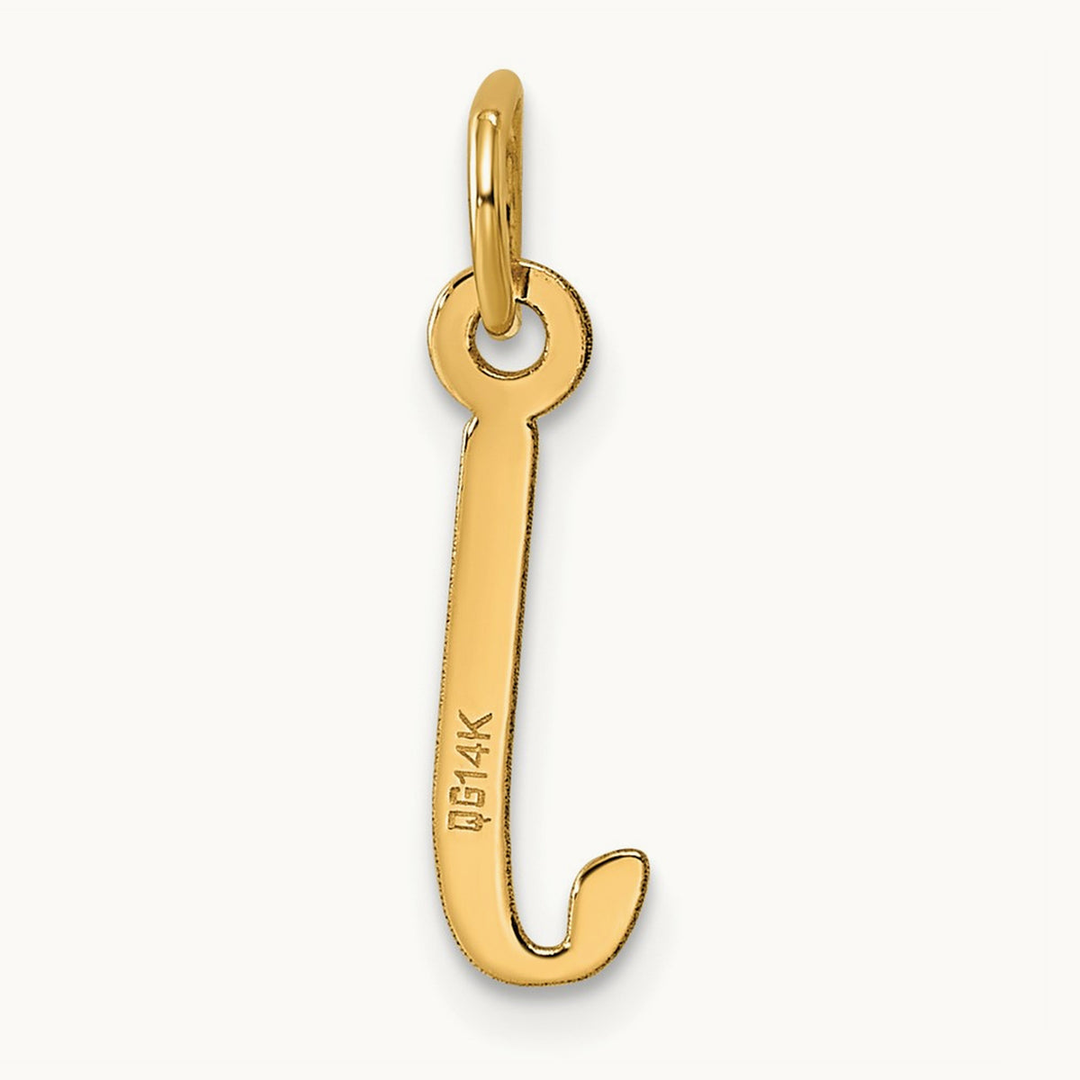 Slanted Block Initial Charm — 14K Yellow Gold, J