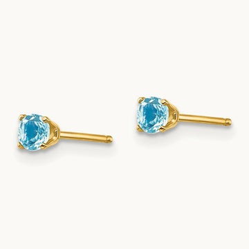 December/Blue Topaz Post Earrings — 3mm