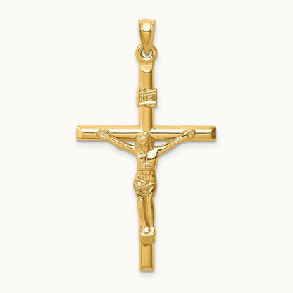 Hollow Crucifix Pendant, 14K
