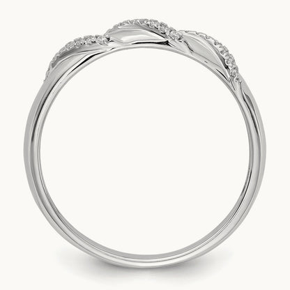 Complete Diamond Trio Men's Wedding Band, 14K White Gold