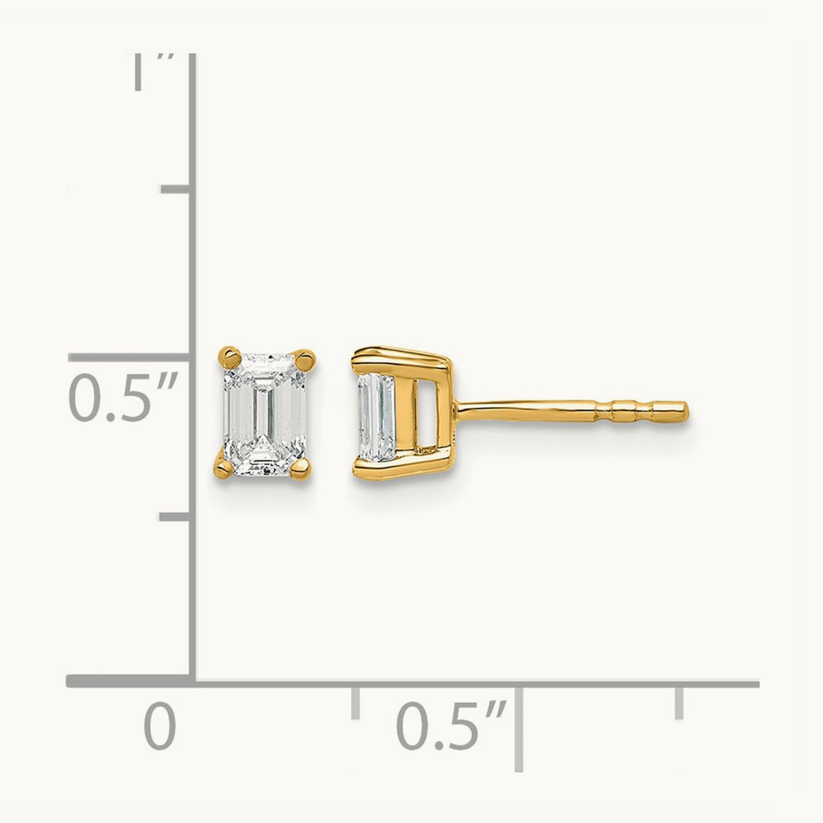 4.5x3.3mm Emerald Earring Mountings — 14K Yellow Gold