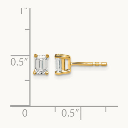 4.5x3.3mm Emerald Earring Mountings — 14K Yellow Gold