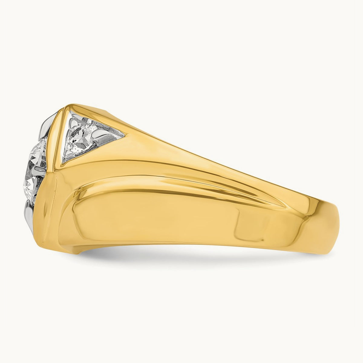 With White RH Men's Ring, 1.00 ct tw Lab-Grown Diamond