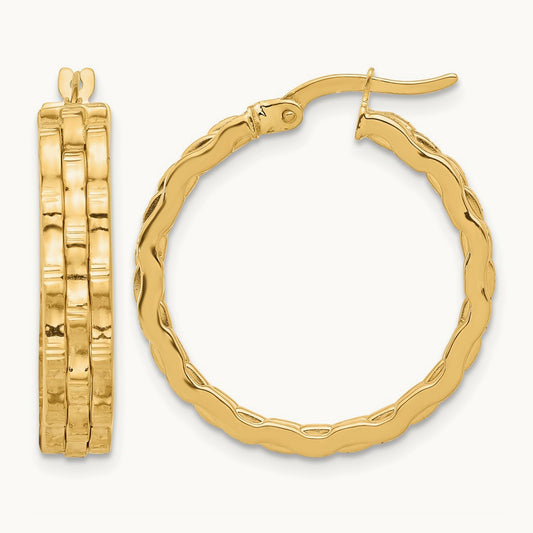 Polished and Textured Hoop Earrings — photo set