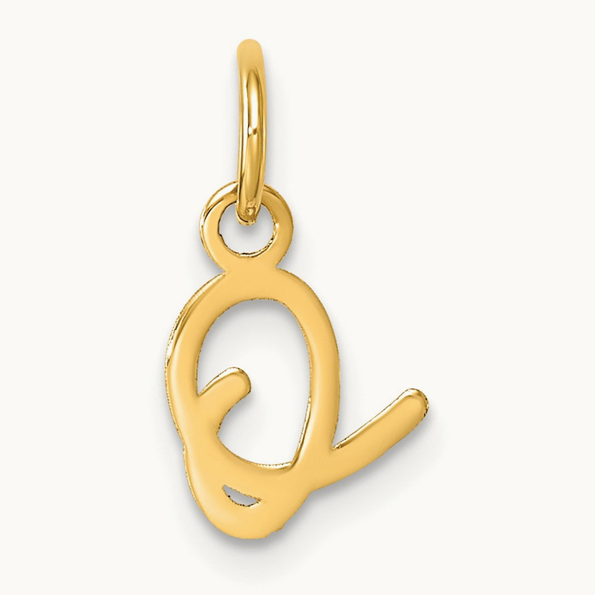 Uppercase Initial Charm — 14K Yellow Gold, O