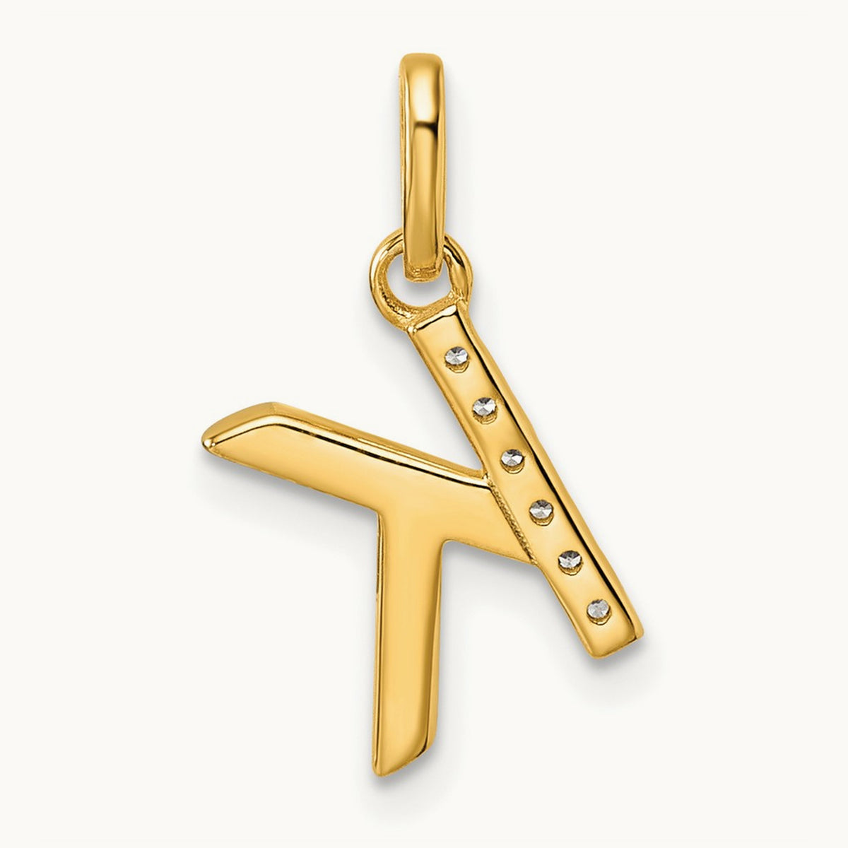 Twisted Diamond Charm — 14K Yellow Gold, K