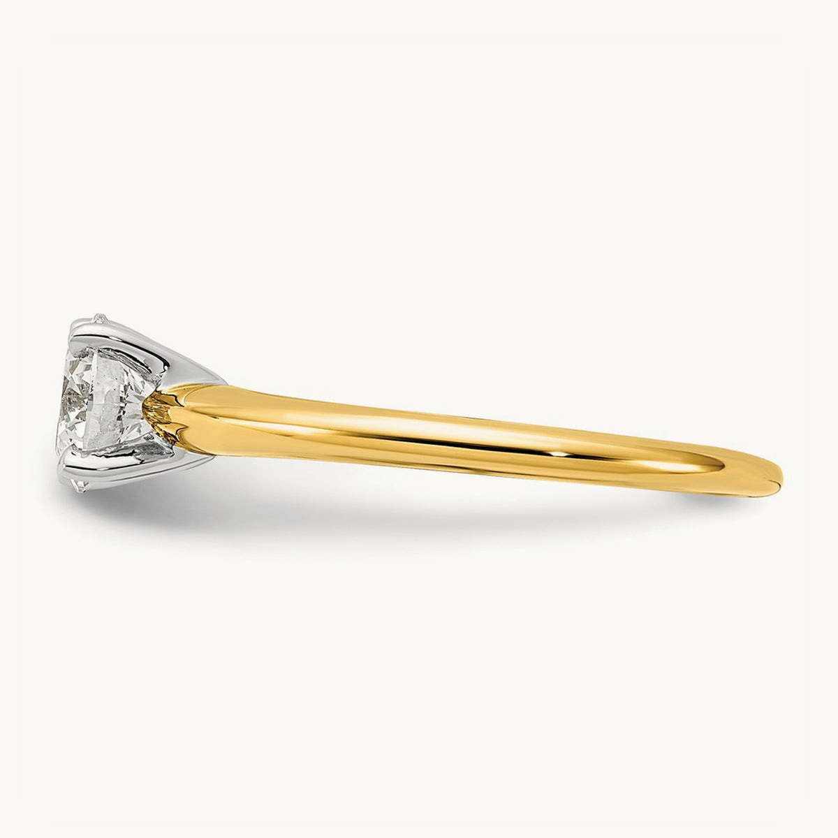 Round Solitaire Engagement Ring, 0.25-5.00 ct tw Lab-Grown Diamond — 3/4 ct, 14K Two-Tone