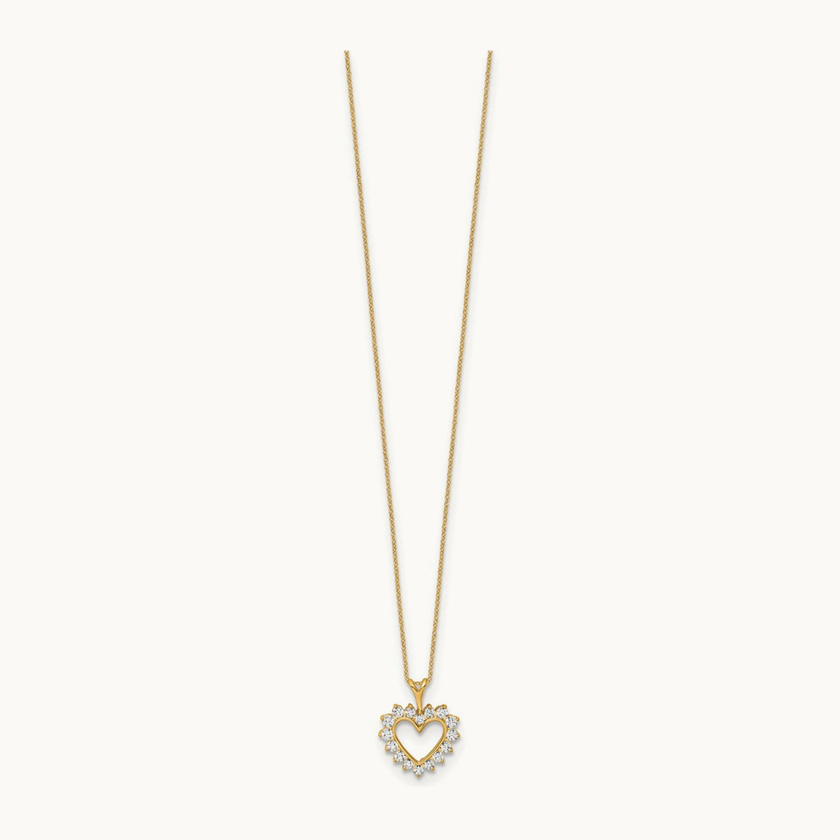 Heart Pendant Necklace, 0.50 ct tw Lab-Grown Diamond — 14K Yellow Gold