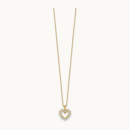 Heart Pendant Necklace, 0.50 ct tw Lab-Grown Diamond — 14K Yellow Gold