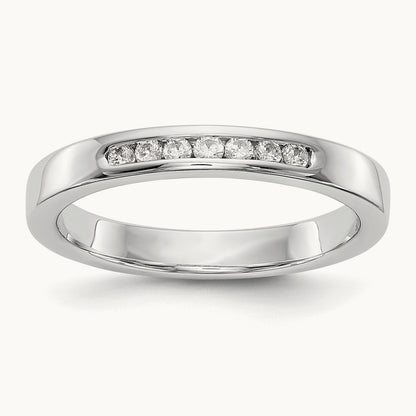 7-Stone Diamond Channel Band, 14K White Gold