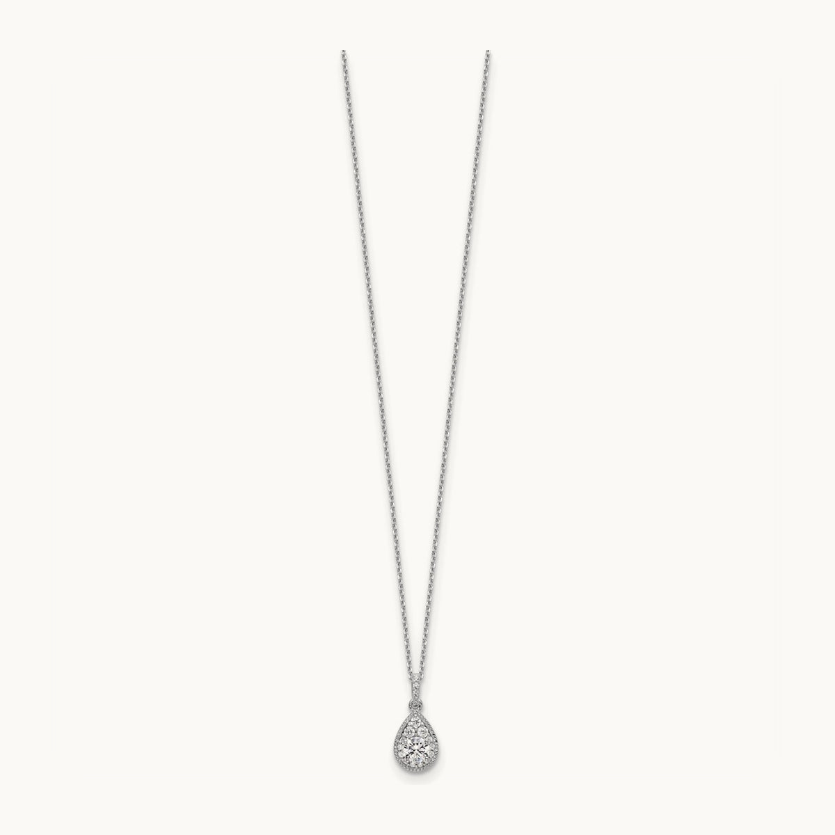 Teardrop Necklace, 0.50 ct tw Lab-Grown Diamond — 14K White Gold