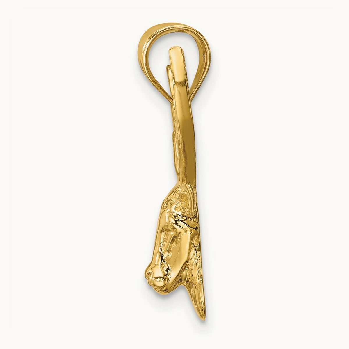 Polished Deer Head Pendant — 23mm