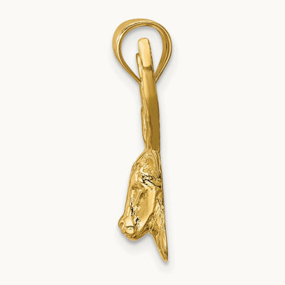 Polished Deer Head Pendant — 23mm