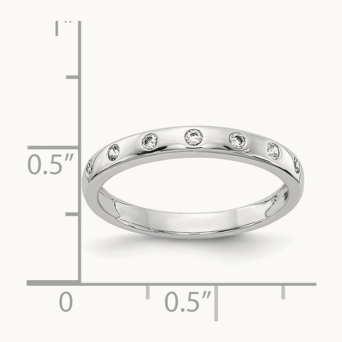 7-stone Diamond Band, 14K White Gold