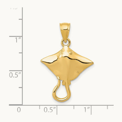 Stingray Pendant, 14K