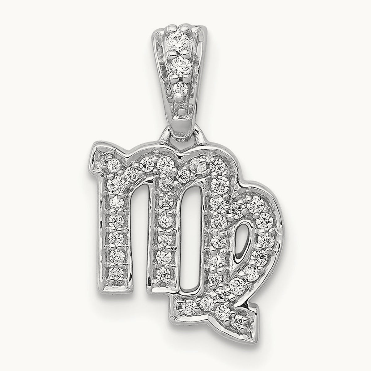 Diamond Virgo Zodiac Pendant, 14K White Gold