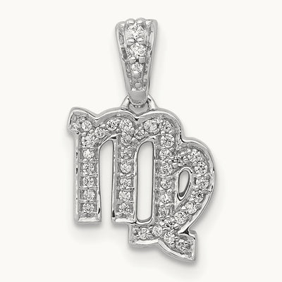 Diamond Virgo Zodiac Pendant, 14K White Gold