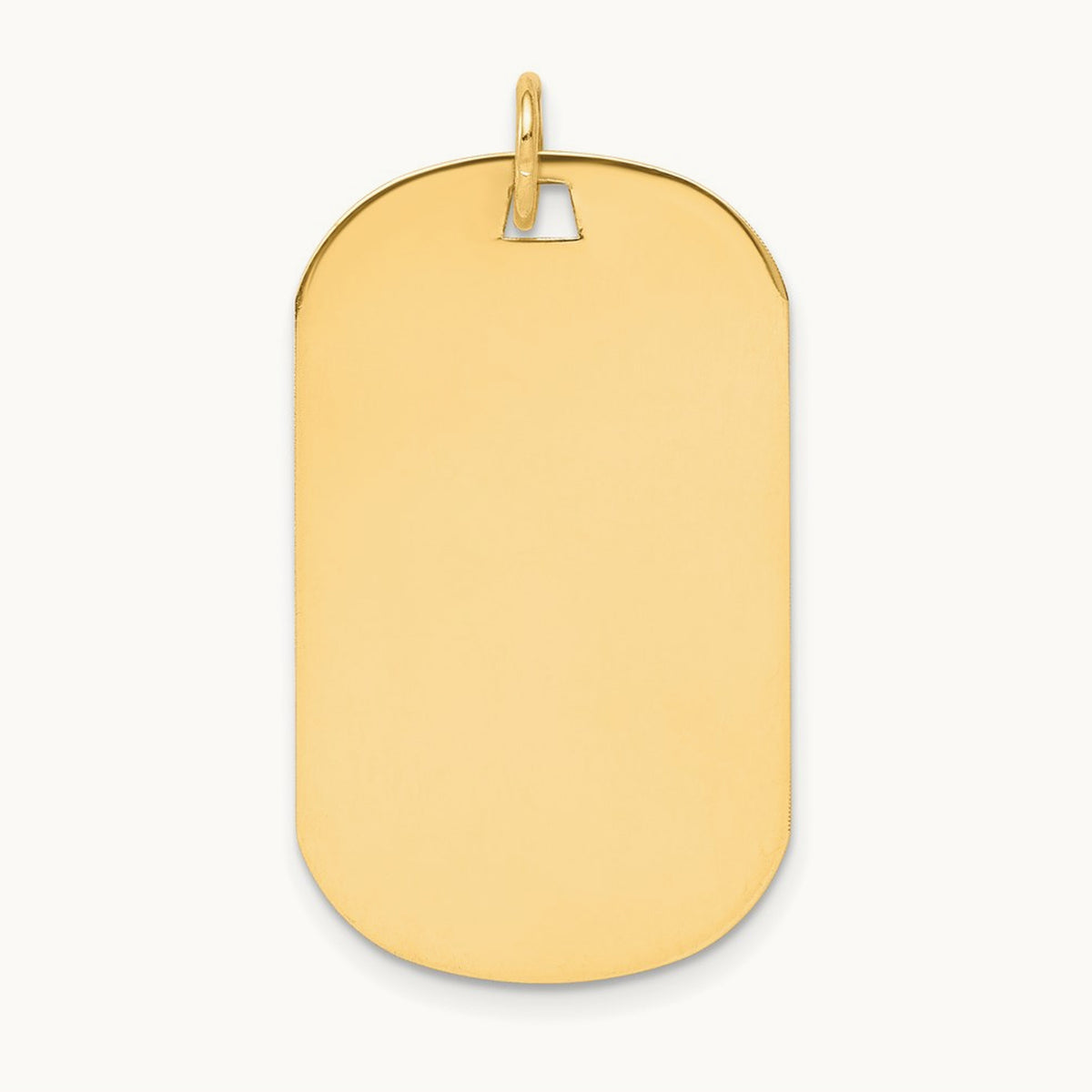 Plain .027 Gauge Engraveable Dog Tag Disc Charm — 14K Yellow Gold, 37mm