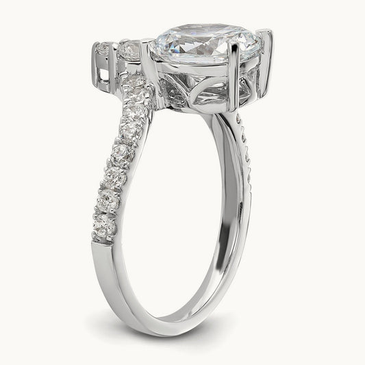 Asymmetric Oval Semi-Mount Engagement. Ring, 0.50 ct tw