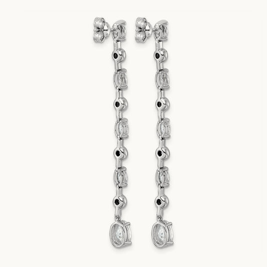 Post Oval/Round Drop Earrings, 2.50-3.50 ct tw Lab-Grown Diamond