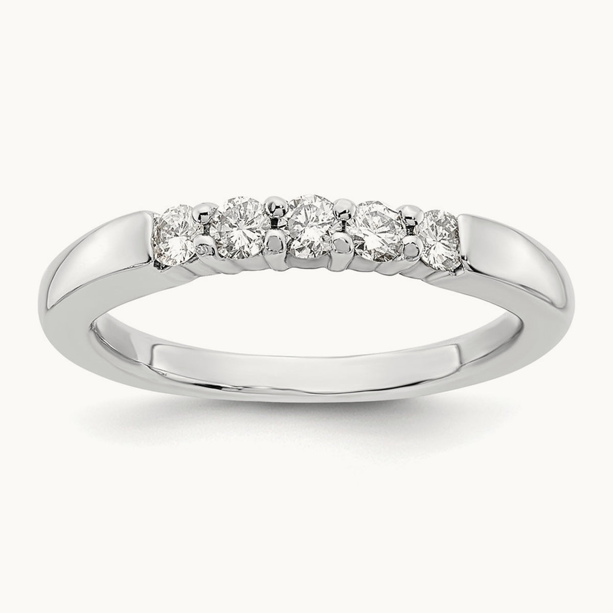 5-Stone Diamond Band, 14K White Gold