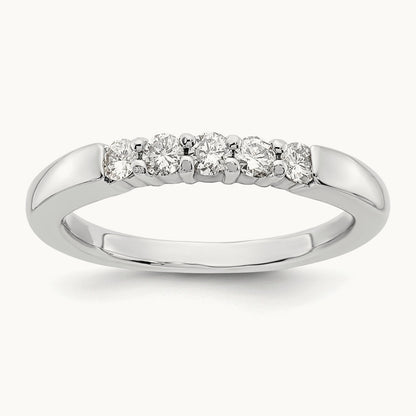 5-Stone Diamond Band, 14K White Gold