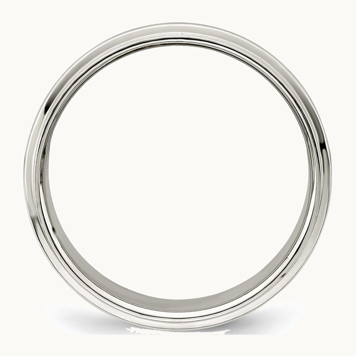 Sterling Silver 8mm Flat with Step Edge Band