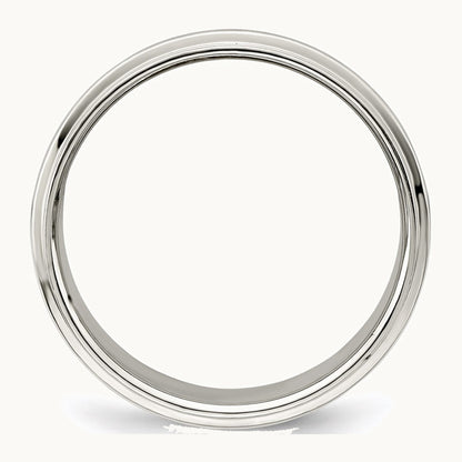 Sterling Silver 8mm Flat with Step Edge Band